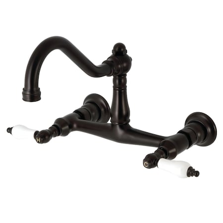 Kingston Brass KS3245PL Two-Handle Wall Mount Bathroom Faucet, Oil Rubbed Bronze KS3245PL
